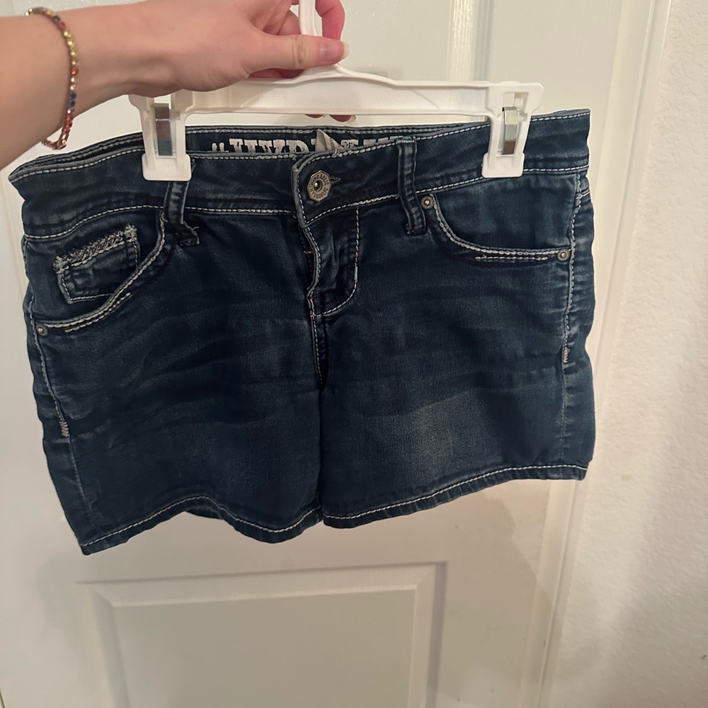 Dark Blue Denim Shorts